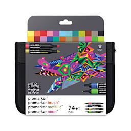 Winsor & Newton Promarker - Mixed Markers Wallet, Set of 24, front of the packaging