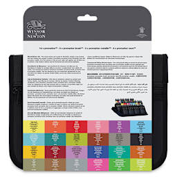 Winsor & Newton Promarker - Mixed Markers Wallet, Set of 24, back of the packaging