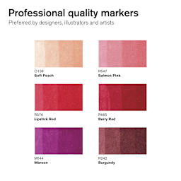 Winsor & Newton Promarkers - Red Tones, Set of 6, color swatch