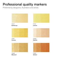 Winsor & Newton Promarkers - Yellow Tones, Set of 6, color swatch