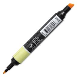 Winsor & Newton Promarker - Buttercup, single marker with caps off showing back of the barrel