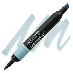 Winsor & Newton Promarker - Pebble Blue marker and swatch marker and swatch