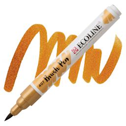 Royal Talens Ecoline Brush Marker - Deep Ochre marker and swatch