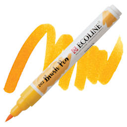 Royal Talens Ecoline Brush Marker - Deep Yellow marker and swatch