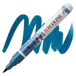 Royal Talens Ecoline Brush Marker - Prussian Blue marker and swatch