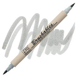 Zig Brushables Dual Tip Marker - Platinum marker and swatch