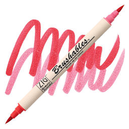 Zig Brushables Dual Tip Marker - Pure Red marker and swatch