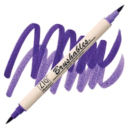 Zig Brushables Dual Tip Marker - Pure Violet marker and swatch