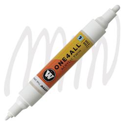 Molotow One4All Acrylic Twin Marker - Signal White marker and swatch