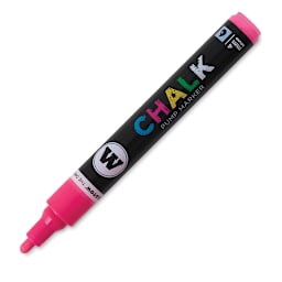 Molotow Chalk Markers - 4mm Neon Pink Bullet Nib marker shown uncapped at angle