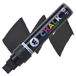 Molotow Chalk Marker - Black, 15 mm marker and swatch