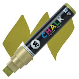 Molotow Chalk Marker - Metallic Gold, 15 mm marker and swatch