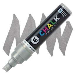 Molotow Chalk Marker - Metallic Silver, 4-8 mm  marker and swatch