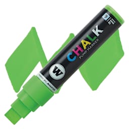 Molotow Chalk Marker - Neon Green, 15 mm marker and swatch