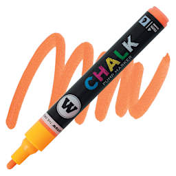 Molotow Chalk Marker - Neon Orange, 4 mm marker and swatch