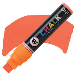 Molotow Chalk Marker - Neon Orange, 15 mm marker and swatch