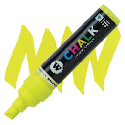 Molotow Chalk Marker - Neon Yellow 4-8 mm marker and swatch