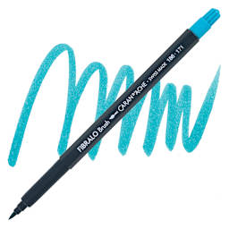 Caran d'Ache Fibralo Brush Marker - Turquoise Blue marker and swatch