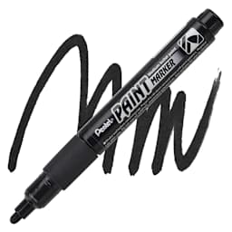 Pentel Paint Marker - Black marker and swatch
