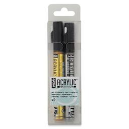 Pebeo Acrylic Markers - Front of blister package of Gold and Silver Markers
