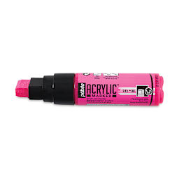 Pebeo Acrylic Marker - Fluorescent Pink, 5-15 mm, Flat Nib