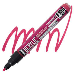 Pebeo Acrylic Marker - Magenta, 1.2 mm, Bullet Nib pen and swatch