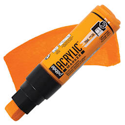 Pebeo Acrylic Marker - Light Orange, 5-15 mm, Flat Nib marker and swatch