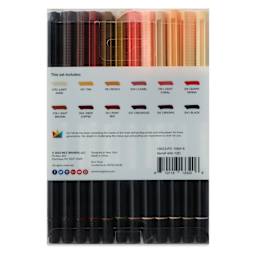 Kingart Twin-Tip Brush Pen Set - Portrait, Set of 12, back of the packaging