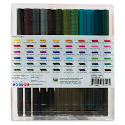 Kingart Twin-Tip Brush Pen Set - Set of 48, back of the packaging
