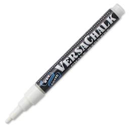 VersaChalk Wet Erase Liquid Chalk Marker - White, 3 mm, Fine Tip, cap off
