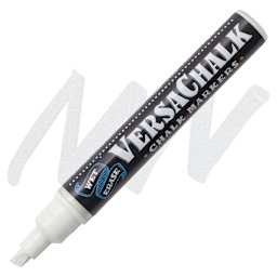 VersaChalk Wet Erase Liquid Chalk Marker - White, 5 mm, swatch and marker