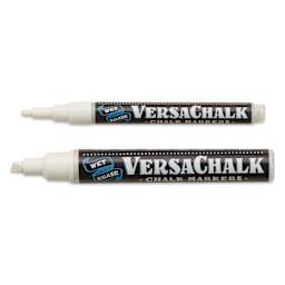 VersaChalk Wet Erase Liquid Chalk Markers - White, Set of 2, cap off