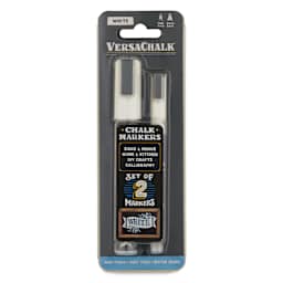 VersaChalk Wet Erase Liquid Chalk Markers - White, Set of 2, front of the packaging