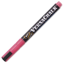 VersaChalk Wet Erase Liquid Chalk Marker - Vivid Mandy Pink, 3 mm, Fine Tip, cap on