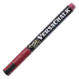 VersaChalk Wet Erase Liquid Chalk Marker - Classic Brick Red, 3 mm, Fine Tip, cap on