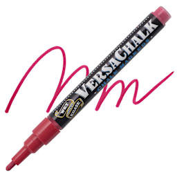 VersaChalk Wet Erase Liquid Chalk Marker - Classic Brick Red, 3 mm, swatch and marker