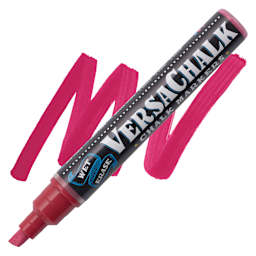 VersaChalk Wet Erase Liquid Chalk Marker - Classic Brick Red, 5 mm, swatch and marker