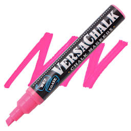 VersaChalk Wet Erase Liquid Chalk Marker - Neon Pink, 5 mm, swatch and marker
