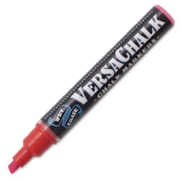VersaChalk Wet Erase Liquid Chalk Marker - Neon Red, 5 mm, Bold Tip, cap off