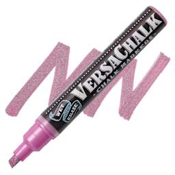 VersaChalk Wet Erase Liquid Chalk Marker - Metallic Rose Quartz, 5 mm, swatch and marker