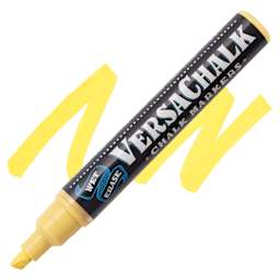 VersaChalk Wet Erase Liquid Chalk Marker - Classic Buttercream Yellow, 5 mm, swatch and marker