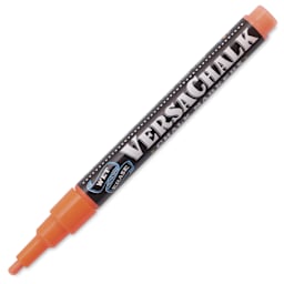 VersaChalk Wet Erase Liquid Chalk Marker - Neon Orange, 3 mm, Fine Tip, cap off