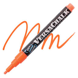 VersaChalk Wet Erase Liquid Chalk Marker - Neon Orange, 3 mm, swatch and marker