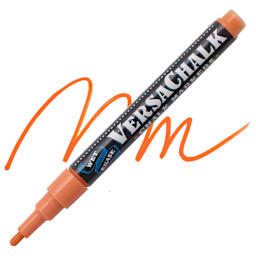 VersaChalk Wet Erase Liquid Chalk Marker - Classic Burnt Orange, 3 mm, swatch and marker