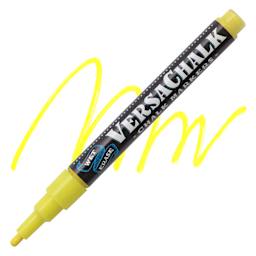 VersaChalk Wet Erase Liquid Chalk Marker - Neon Yellow, 3 mm, swatch and marker