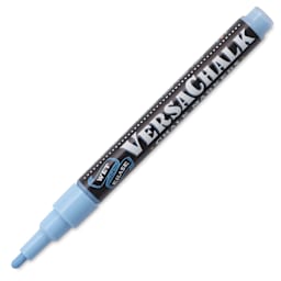 VersaChalk Wet Erase Liquid Chalk Marker - Neon Blue, 3 mm, Fine Tip, cap off