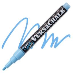 VersaChalk Wet Erase Liquid Chalk Marker - Neon Blue, 3 mm, swatch and marker