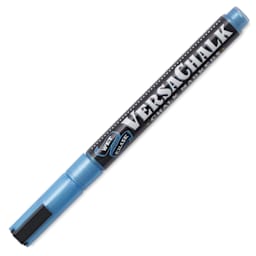 VersaChalk Wet Erase Liquid Chalk Marker - Metallic Sapphire, 3 mm, Fine Tip, cap on