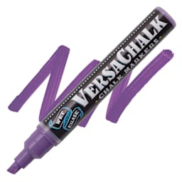 VersaChalk Wet Erase Liquid Chalk Marker - Classic Purple Grape, 5 mm, swatch and marker