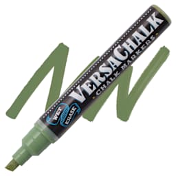 VersaChalk Wet Erase Liquid Chalk Marker - Classic Sage Green, 5 mm, swatch and marker
